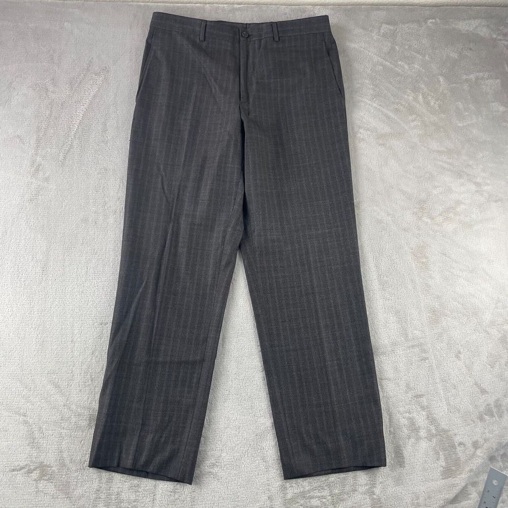ETRO‎ Milano Pants Men 50 (Meas. 32x29) Grey Check Wool Trousers Made in Italy